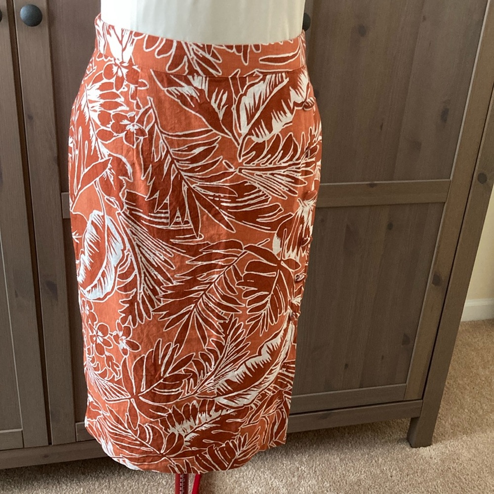 Cute retro style Tropical print skirt- forever 21 linen/cotton blend